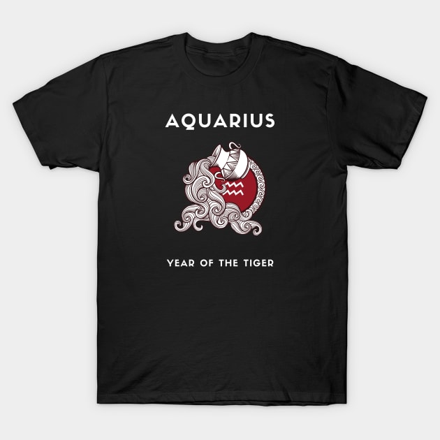 AQUARIUS / Year of the TIGER T-Shirt by KadyMageInk